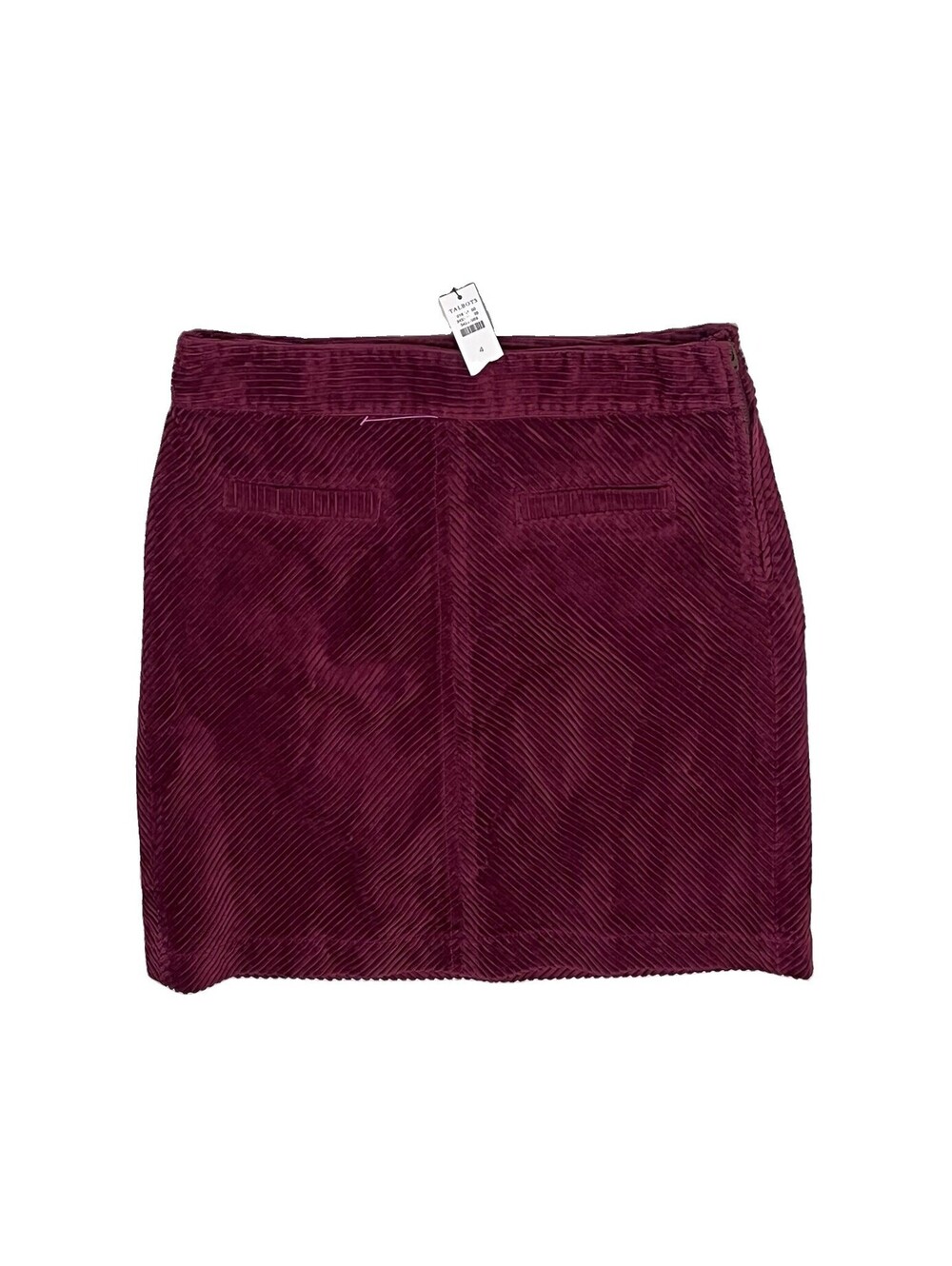 Talbots Burgundy Corduroy Mini Skirt Size 4 NWT 100% Cotton A-Line Fall Preppy - Picture 2 of 7